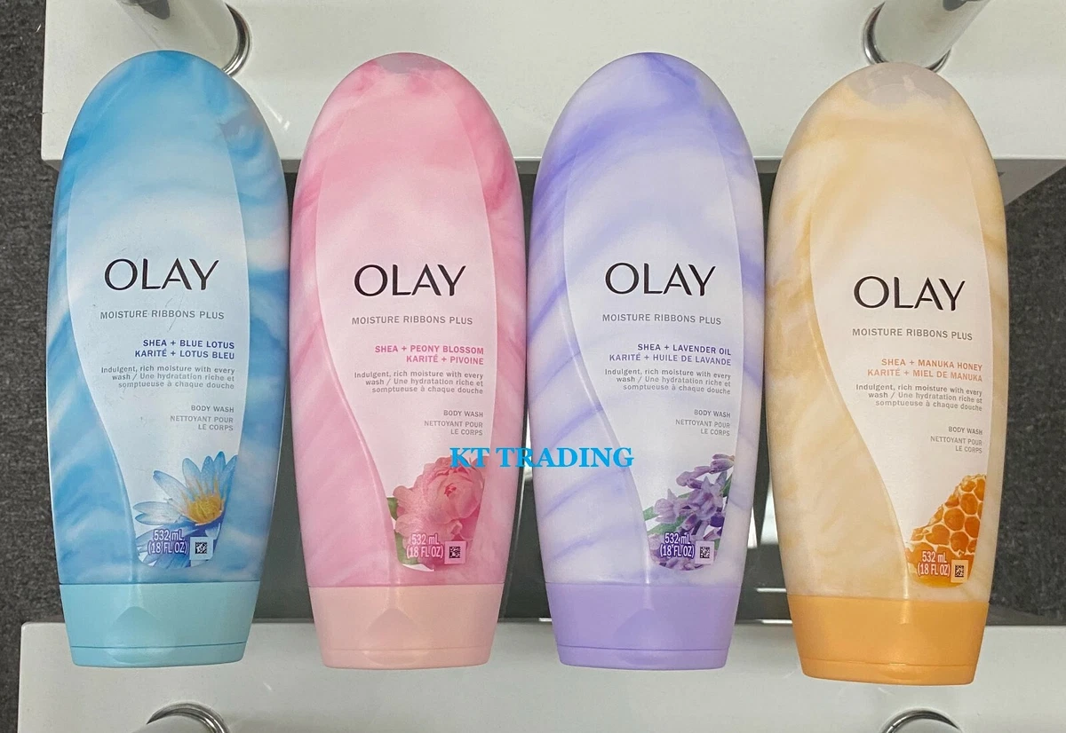 Pack of 2) Olay Rich Moisture Ribbons Plus Shea Women Body Wash ~ 18oz ~  NEW