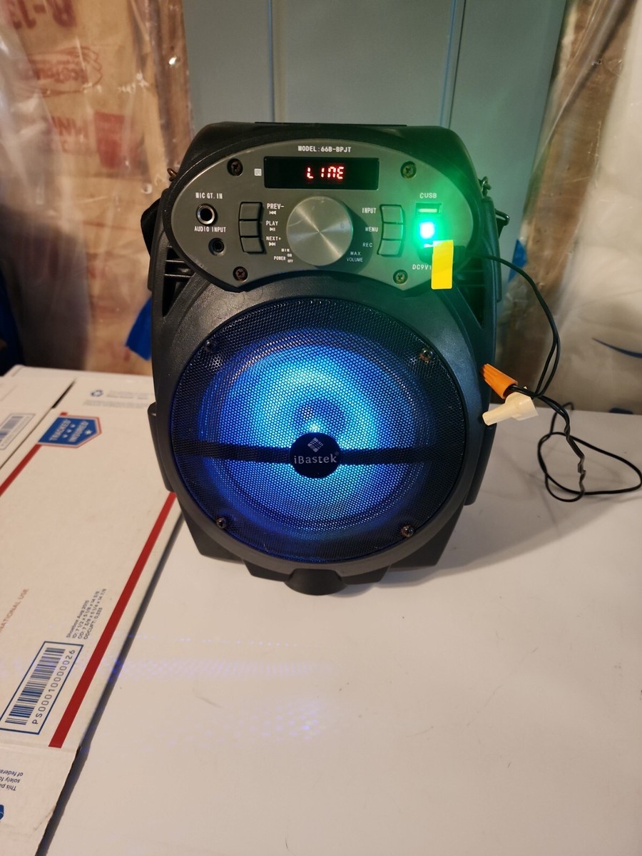 Vintage IBASTEK 66B-BPJT Fm Radio USB Rechargeable Wireless Speaker Works