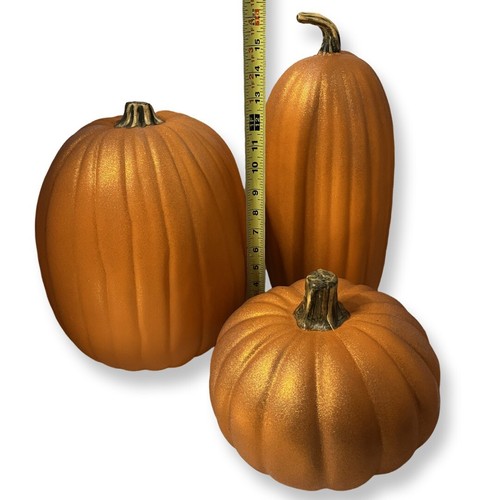 Large Orange Sparkle Pumpkin 13in Tall - Picture 5 of 5