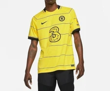 Sz Sm NIKE Chelsea FC 21/22 Stadium Away Jersey Yellow CV7888-732 NWT