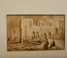 Original Antique Drawing..Brown Ink