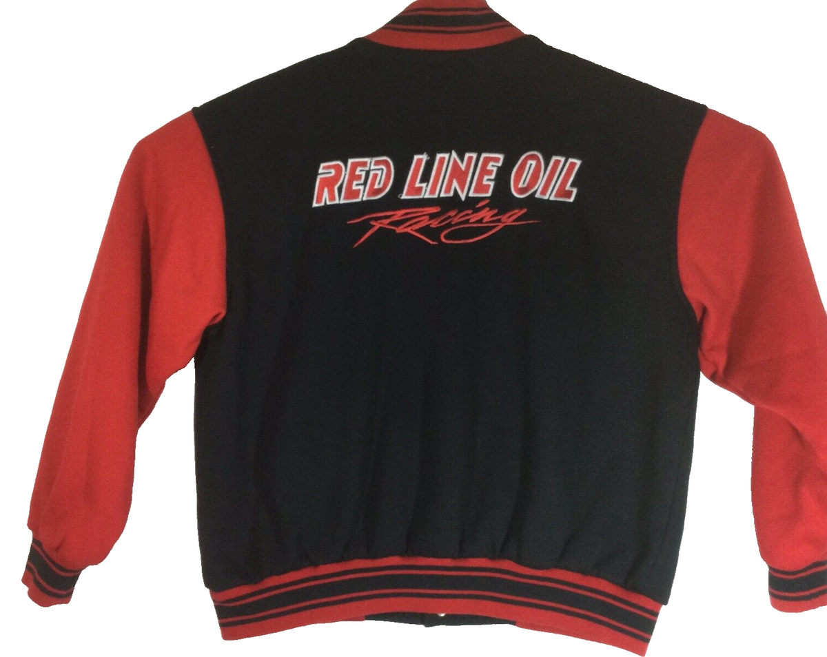 AMC Red Line Oil Jacket Size L Large Racing Button Snap Color