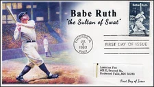 AO-2046-3, 1983, Babe Ruth, Add-on Cachet, First Day Cover, SC 2046, Baseball