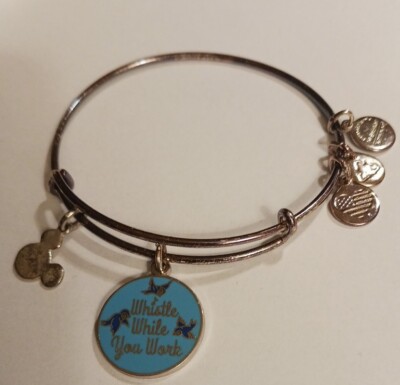 Alex and Ani Disney Snow White Whistle While You Work Silver Bangle Bracelet