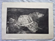 Vintage Artist Signed  Abstract with Butterfly Etching Edition No. 5/99 Unframed