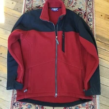 Ibex Men's Heavy Boiled Wool Full Zip Jacket With Soft shell Accents Excellent!