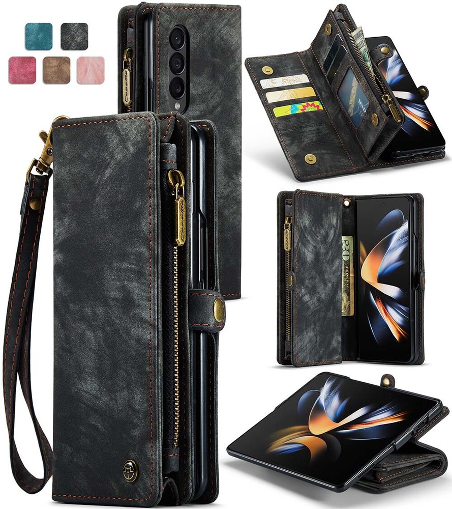 Phone Case PU-Leather Flip Wallet Cover w/ Strap For Samsung Galaxy Z Fold5/4