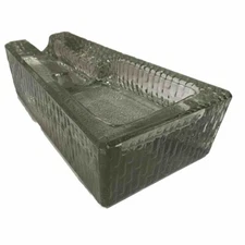 Vintage Cigar Pipe Glass Ashtray Ice Icicle Heavy Unique Heavy Cigar Man Cave