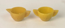 Akro Agate Tea Set Small Yellow Stacked Disc Sugar  Creamer