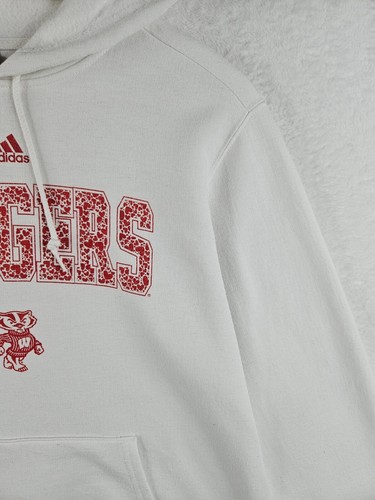 Adidas Womens Wisconsin Badgers White USA Football Hoodie Sweatshirt Large L - Picture 5 of 17