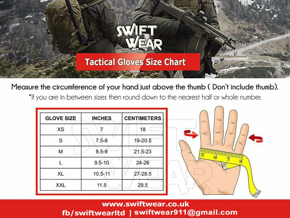 Guantes tácticos militares del ejército combate airsoft nudillo duro guantes de dedo completo Reino Unido Foto 4 de 4