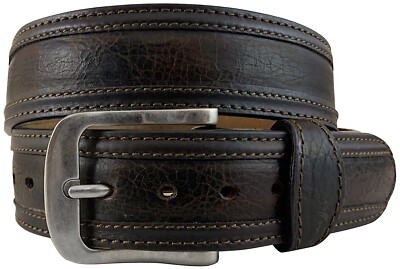 G-BAR-D Mens Belt American Genuine Bison Leather Chocolate 1 1/2''  9561500