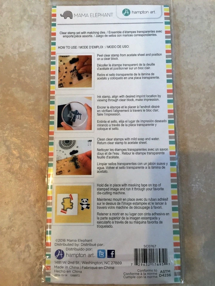 Juego de estampillas y troqueles de acrílico transparente de Mama Elephant Dos Amigos Bunny Bear SC0767 NUEVO Foto 2 de 2
