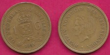NETHERLANDS ANTILLES 1 GULDEN 1991 XF QUEEN BEATRIX(Beatrix (1980-2013)FACING LE