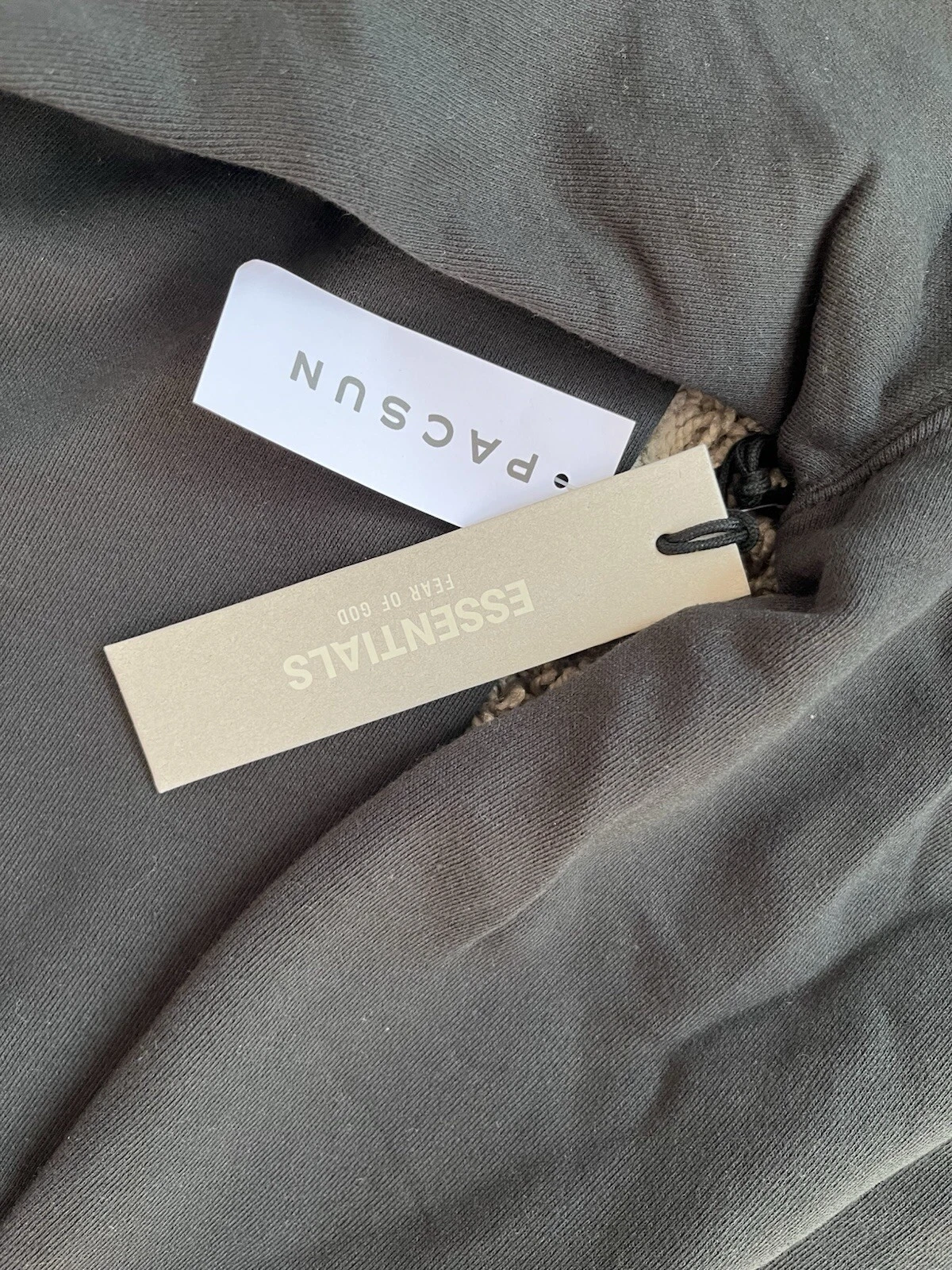 Fear of God Essentials SS21 Felpa con Cappuccio Pullover in Cotone per Uomo Nero Small