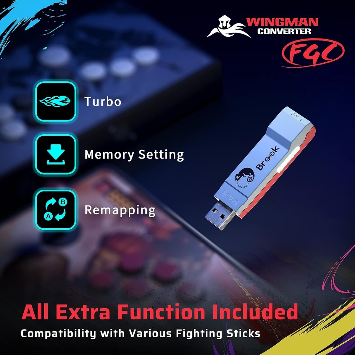 Brook Wingman FGC Converter for PS5 PS4 PC Arcade Joystick