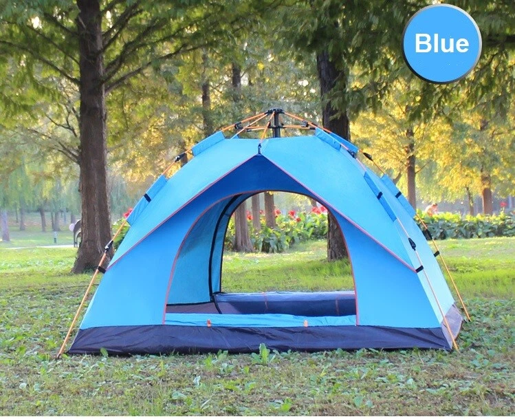 Tienda de campaña automática emergente para exteriores para 2-4 personas camping mochileros tiendas impermeables Foto 2 de 4