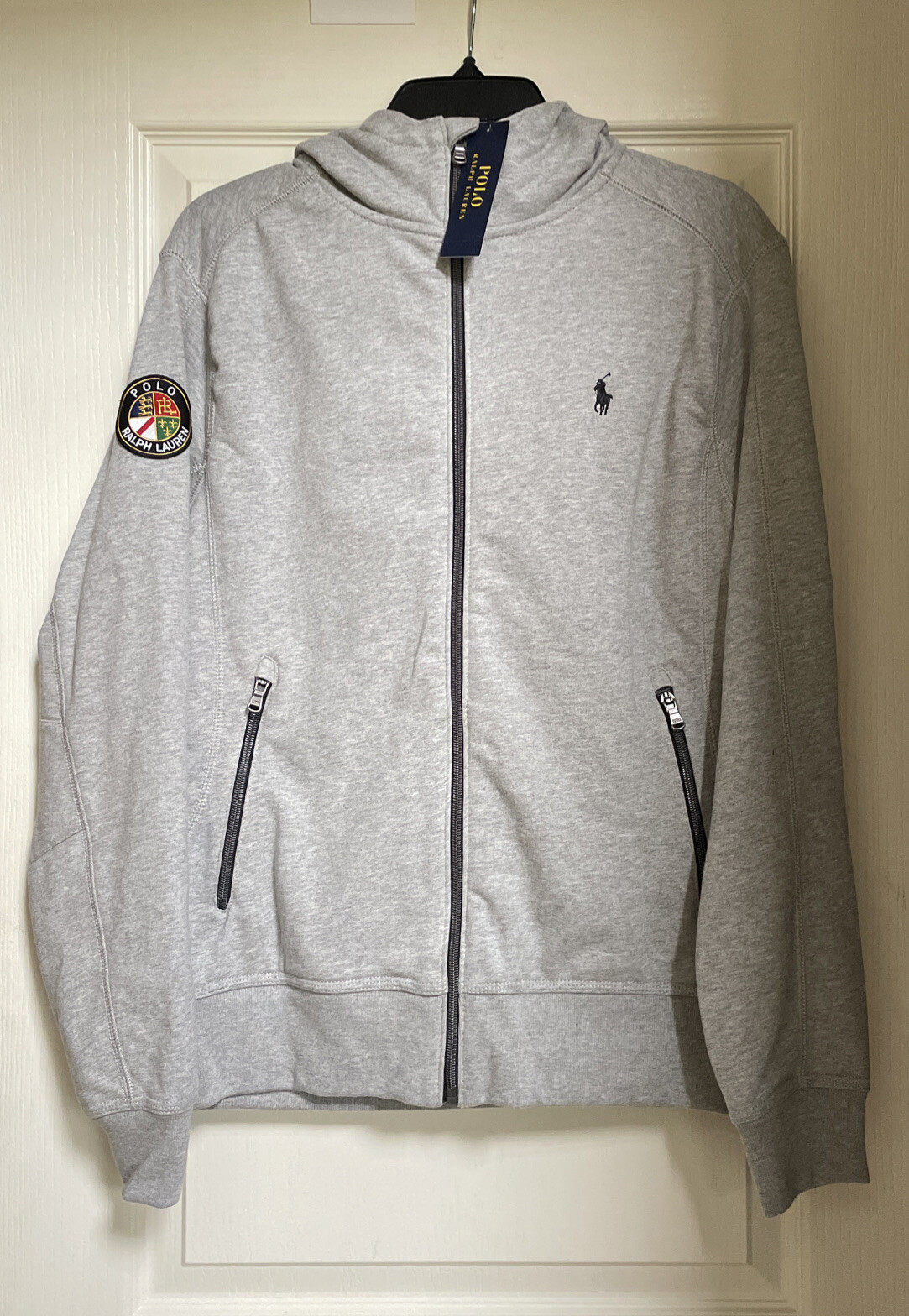 Polo Ralph Lauren uomo giacca full zip con cappuccio toppa pony logo autunno 2014 rara nuova con etichetta