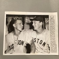1956 Ted Lepcio HR Frank Sullivan Boston Red Sox Head Pat Press Photo