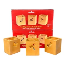 Hallmark Candlelight Critters Bugs Terra Cotta Tea Light Holders 3 Pack Set Of 2