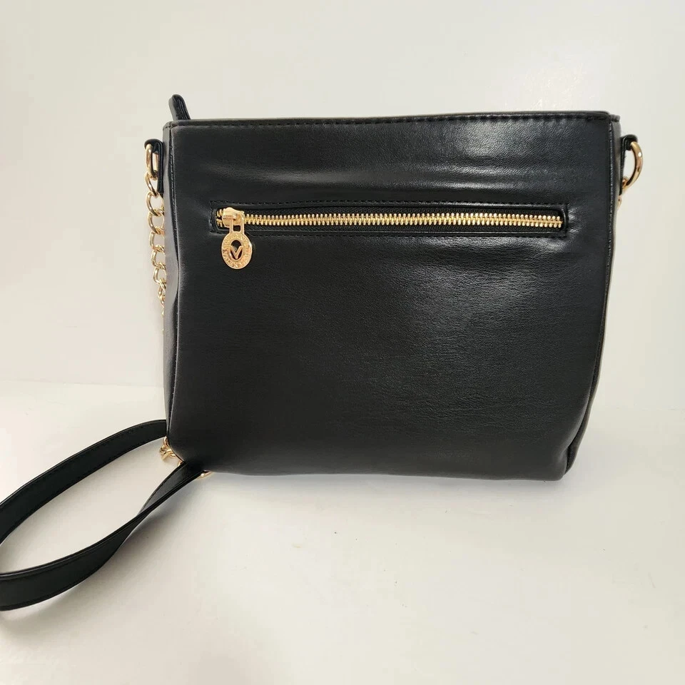 Bolso de Hombro Valentino Orlandi Negro Acolchado Mediano con Correa Fina Nuevo con Etiquetas Foto 3 de 4