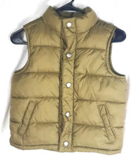 Gymboree Childrens Puffer Vest Size S 5-6 Green Sleeveless Snap Closure