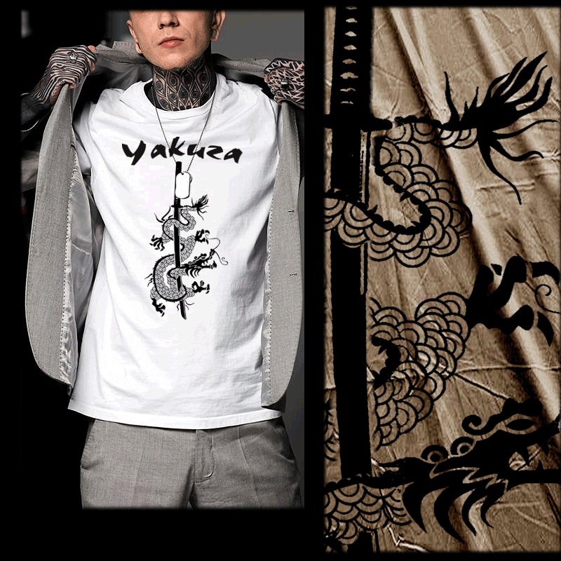 Yakuza T-shirt Samurai Katana dragon Japanese Mafia organized