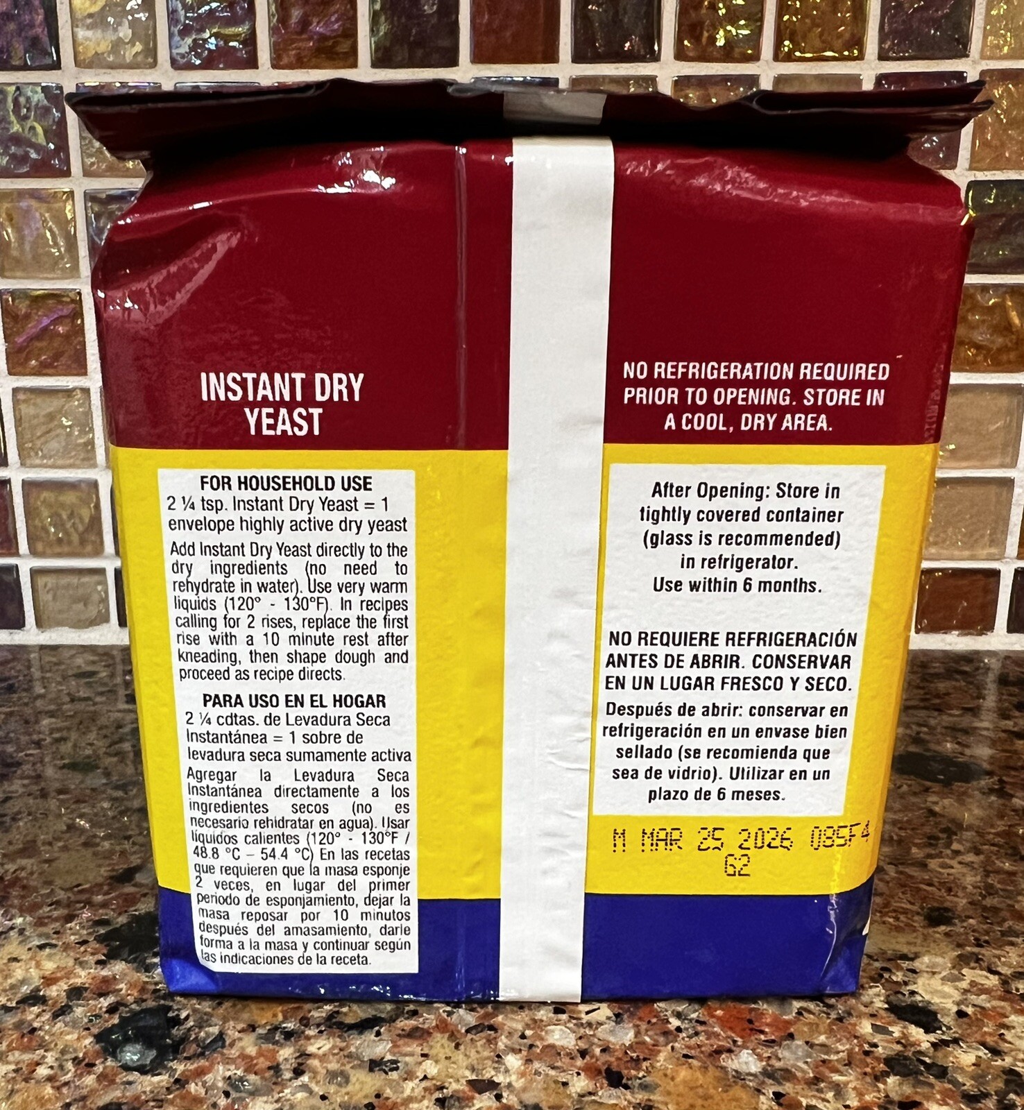 FLEISCHMANN’S INSTANT DRY YEAST  1 lb  1 Bag. 1 Pound Expires Mar. 2026