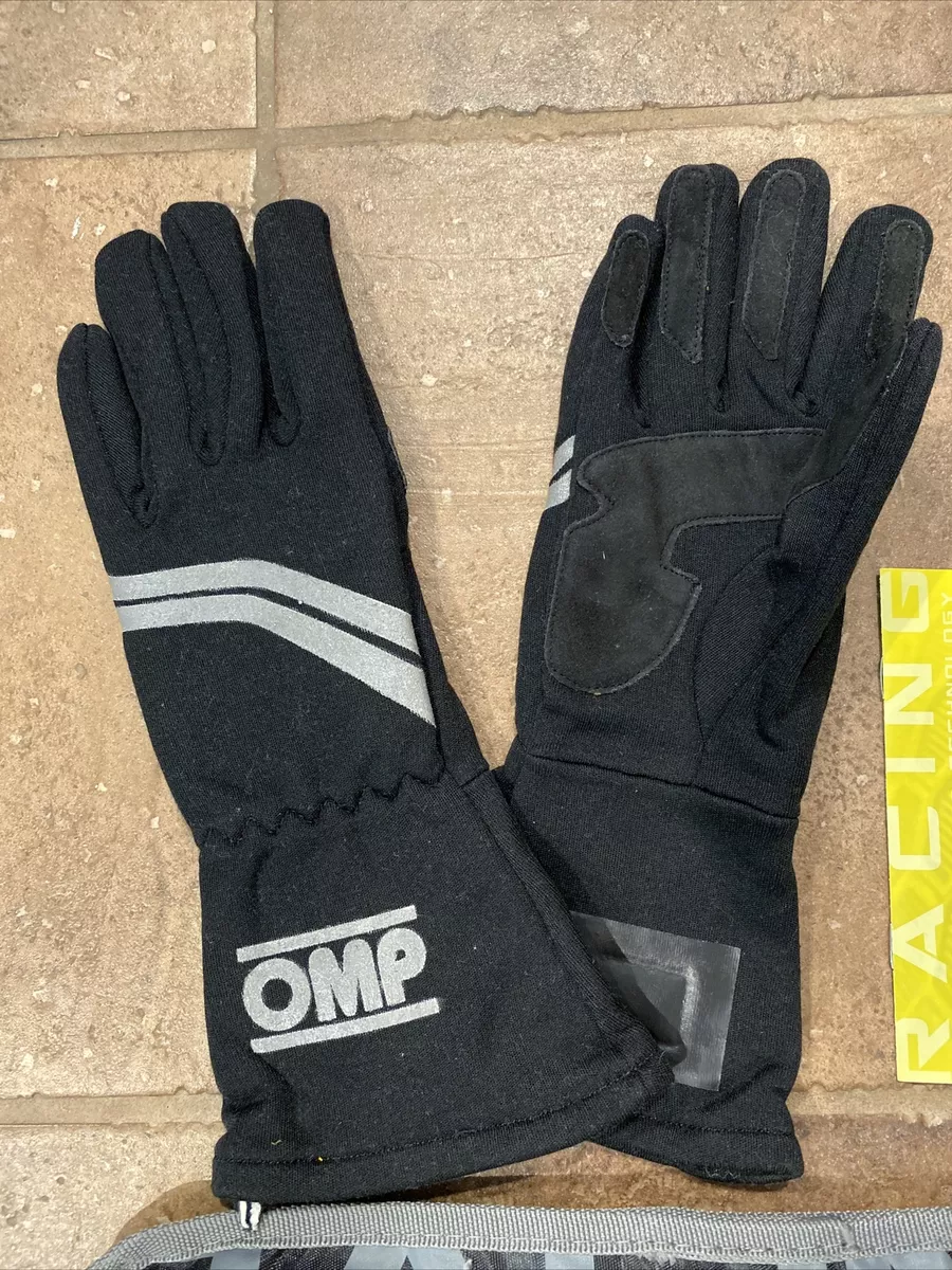 OMP Racing Gloves DIJON NERO Black SIZE M FIA 8856-2000 IB/746/N/M w/manual