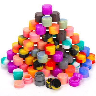 100Pcs 2ml Silicone Wax Containers Non-Stick Multi Use Storage Jars, Oil Conc...