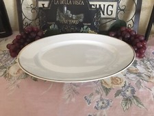 Vintage Gold Edged Limoges France B & Co Oval 13-1/2 Inch  Platter