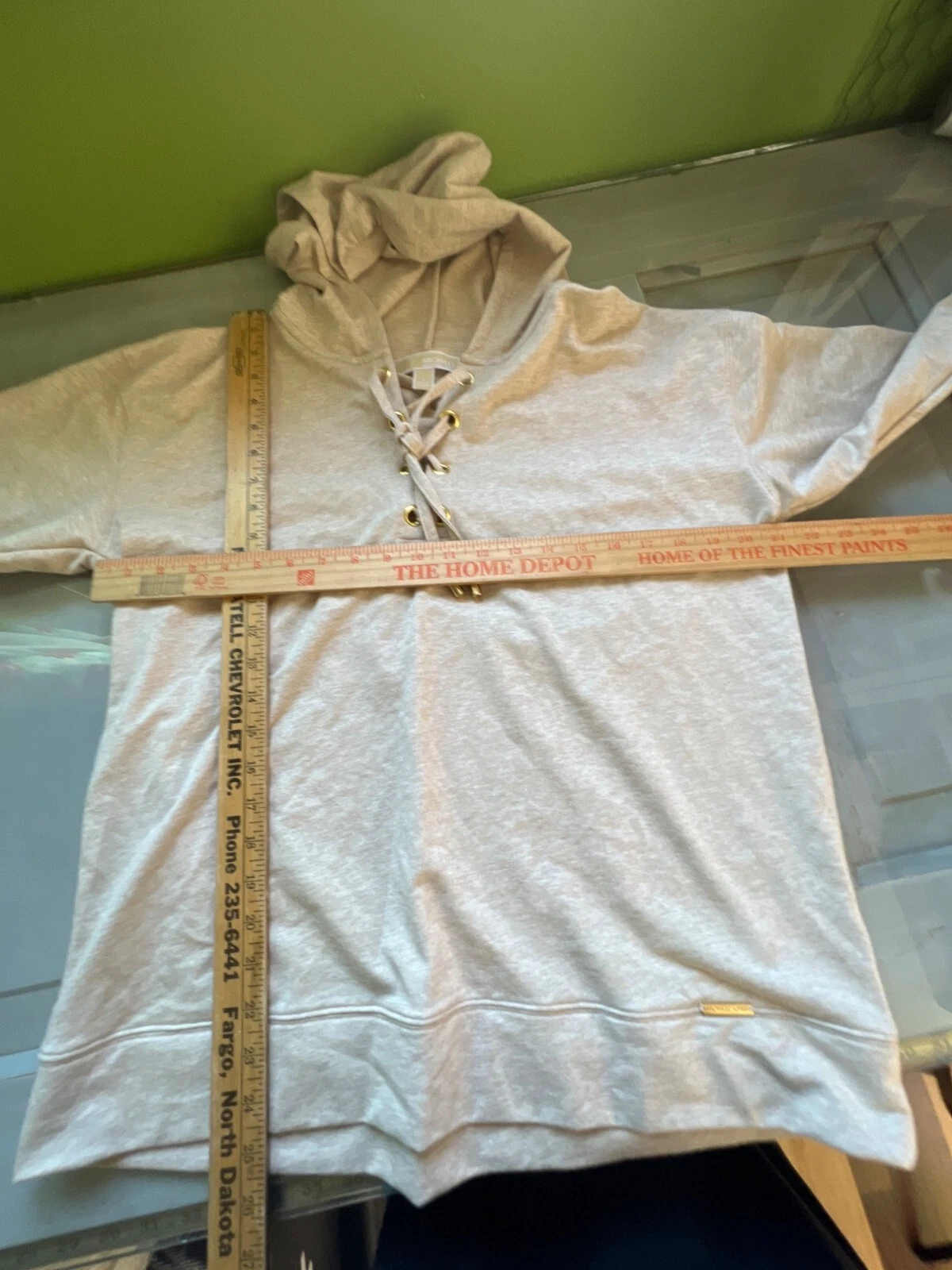 Felpa con cappuccio MICHAEL Michael Kors taglia grande stringata cotone grigio