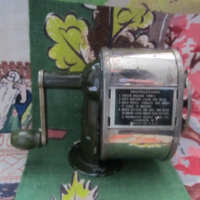 Vintage green Boston metal body pencil sharpener for multiple