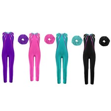 Kids Girls Set Figure Skating Costume Dance Outfits Rhythmic Dancewear Dancing