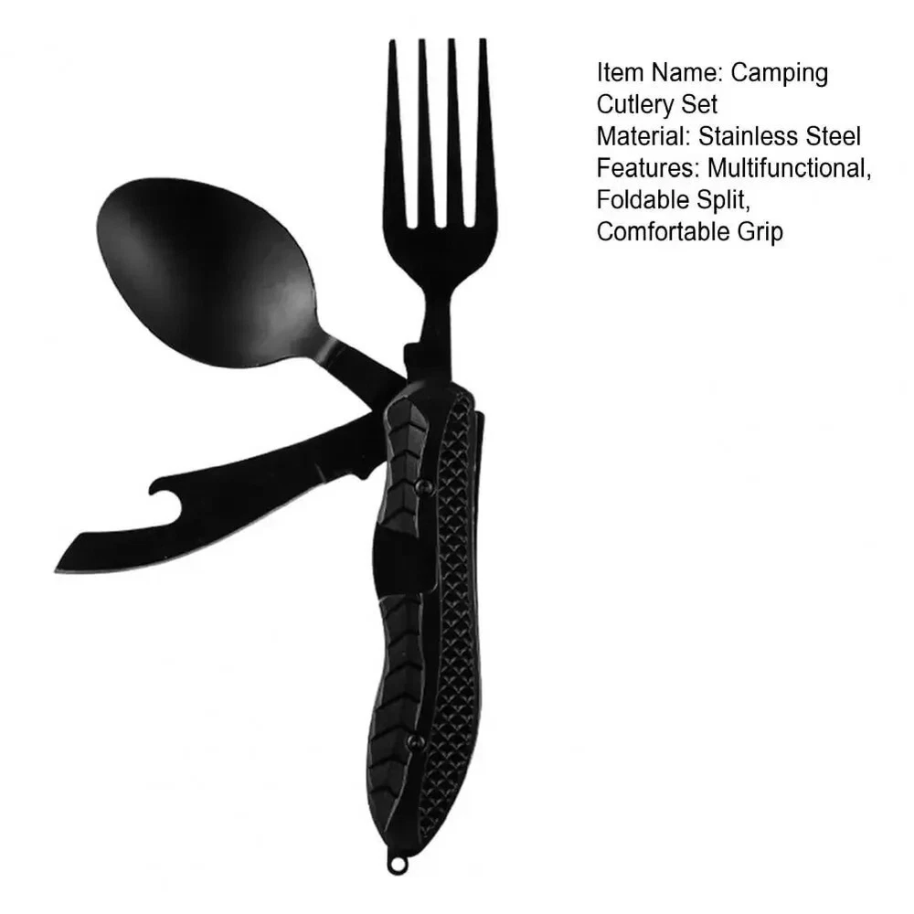 12-in-1 Multitool Knife with Spoon Fork Bottle Opener for Camping Survival