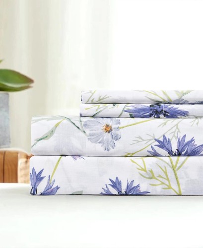 Cotton Sheet Set Full Queen King Size Fitted Flat Sheets 200 Thread Count Luxury - Picture 134 of 153