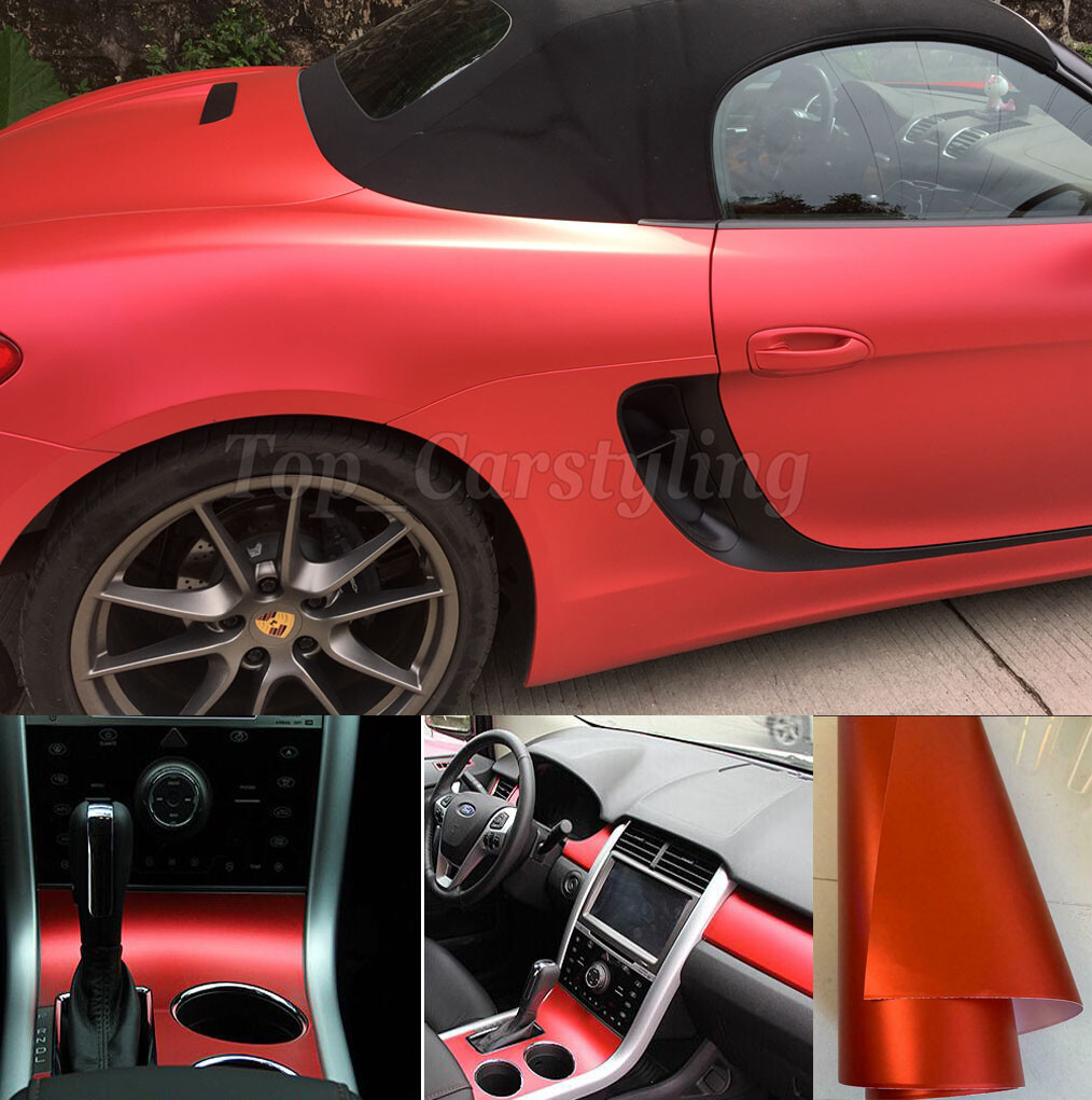 Full Roll 65FT x 5FT Red Matte Chrome Vinyl Whole Car Wrap Film