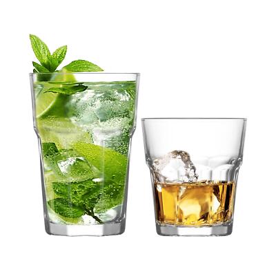 LAV 12 Stück ARAS Glaswaren Set Highball Whisky Wasser Tumbler Gläser Klar