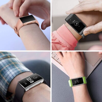 Vancle Pack De 3 Carcasas Compatibles Con Fitbit Charge 3/Charge 4, Protector De Pantalla, TPU Ultradelgada, Resistente A Los Golpes, Protección Completa Para Charge 3/Charge 4
