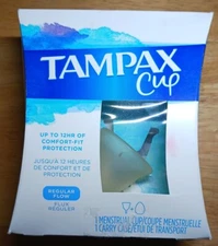 Tampax Cup * Regular Flow * Menstrual Cup & Carry Case * Tampon Alternative *