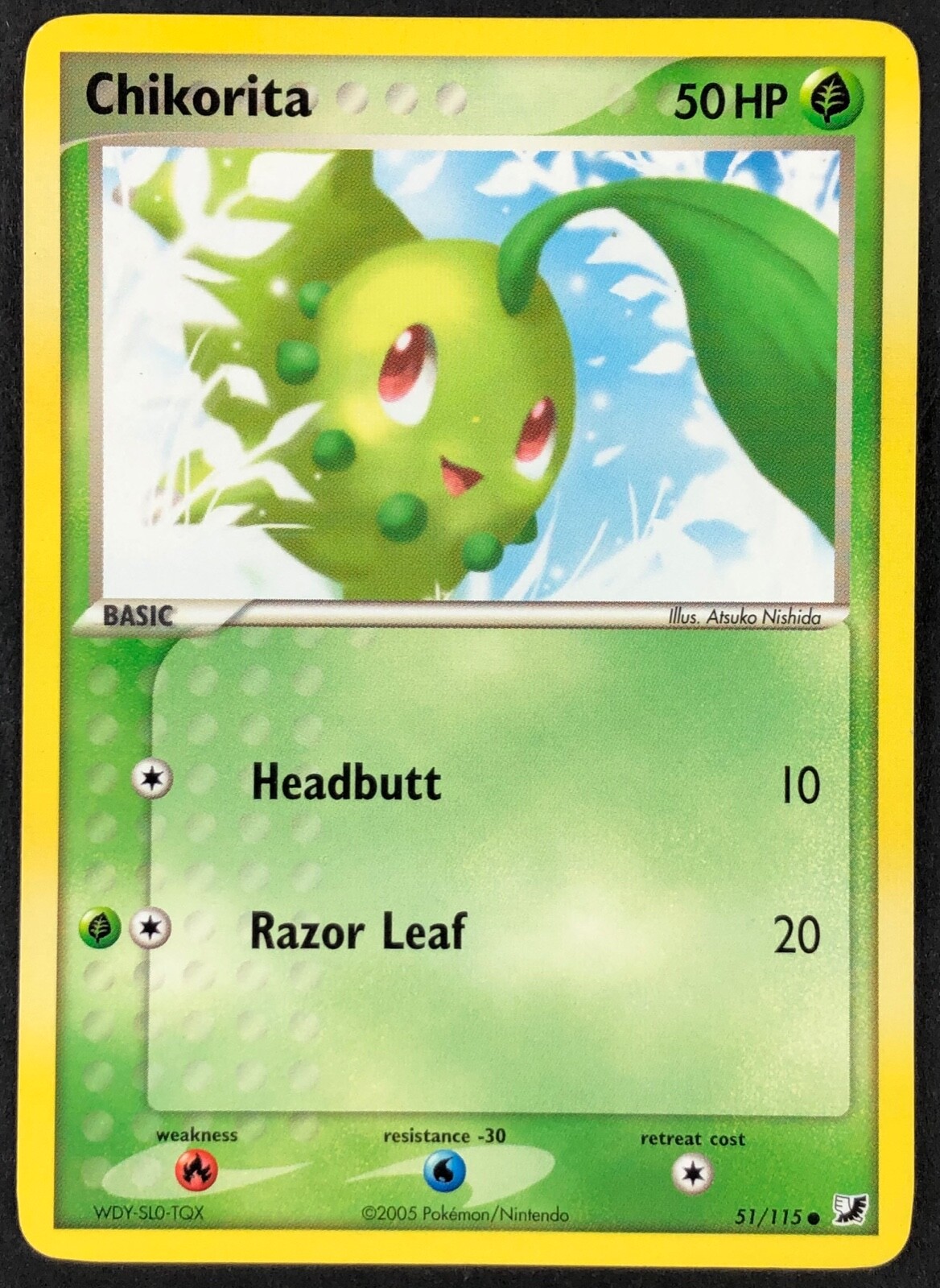 Pokemon Card Chikorita (EX Unseen Forces) 51/115 NEAR MINT Non-Holo Common TCG!!