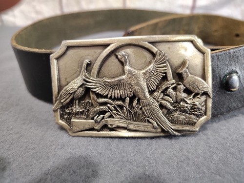 Siskiyou Buckle Co. Fasan, Wachtel, Türkei Gürtelschnalle mit Ledergürtel - Bild 2 von 7