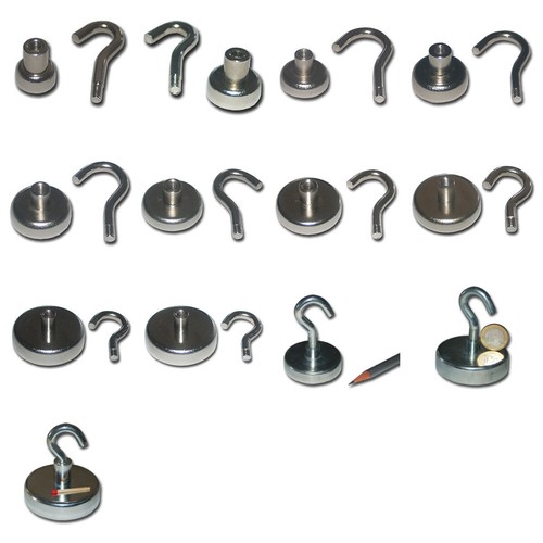 NEODYM MAGNETE MIT HAKEN ✅ ÖSE Ø10-75mm STARKE HAFTKRAFT HAKENMAGNET MAGNETHAKEN - Bild 2 von 25