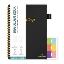 Regolden-Book Meeting Notebook for Work with Action Items, Project Management...