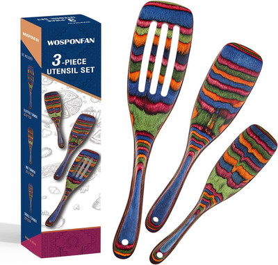 Spurtle Set, Wooden Utensils for Cooking,  Kitchen Utensils Set, Pakkawood Kitch