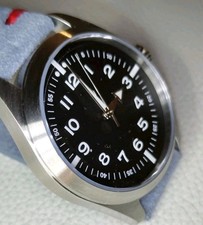 Fliegeruhr IWC Pilot's Design Miyota Automatik Werk hellblaues Wildleder Armband