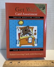 Foiled Greeting Cards Get Well Cards Envelopes 4 Different Designs Lot of 12