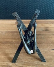 Bronzefigur Jungfrau Skulptur Frau Akt Erotik Figur Antik Bronze Statue Nude