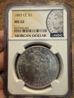 1883-CC Morgan Silver Dollar  NGC MS62