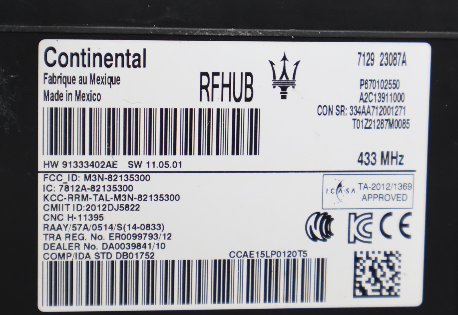 2017 - 2020 MASERATI GHIBLI PASSIVE ENTRY ANTENNA CONTROL MODULE ECM OEM